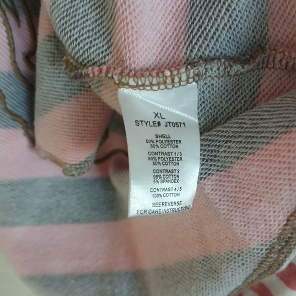 Oli And Hali Oversized Patchwork Pullover Women's XL Striped Pockets Slouchy - Picture 10 of 11